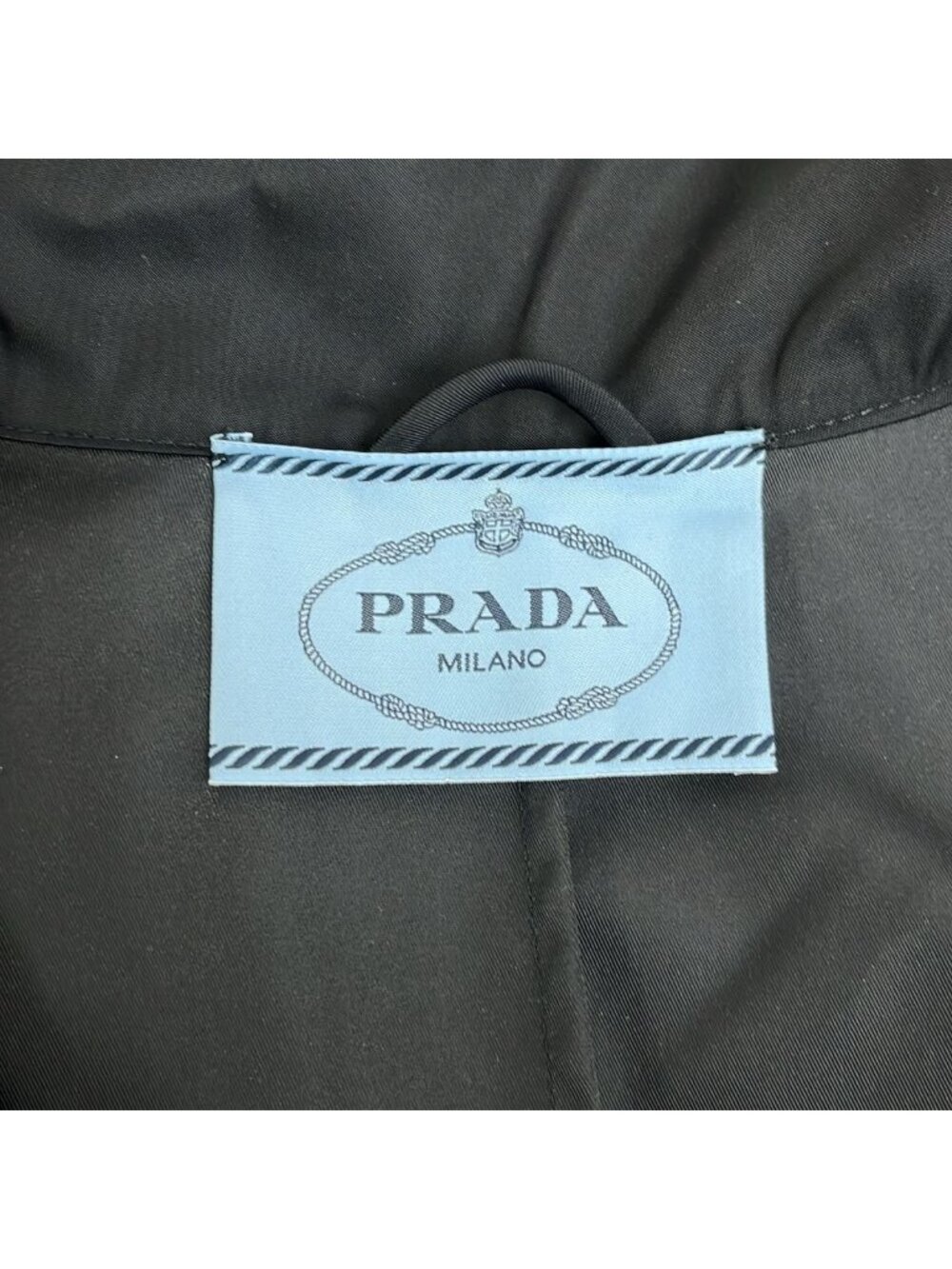 Prada Re-Nylon Triangle Logo Long Coat 36 Black - Picture 6 of 8